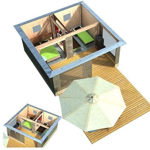 SafariZelt 4 Personen - Lodge 2 Schlafzimmer