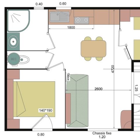 CHALET 4 personnes - Chalet Eco 2 Chambres 4 Personnes dimanche