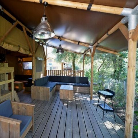 Canvas and wooden tent 8 persons - LODGE PREMIUM BAHAMAS 8 persons MEZZANINE