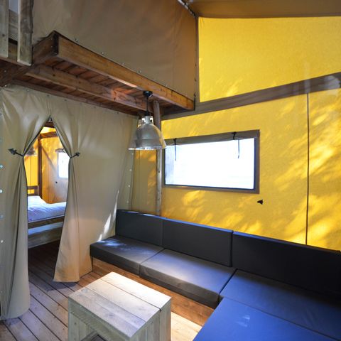 CANVAS AND WOOD TENT 8 people - SAFARI BAHAMAS MEZZANINE 8