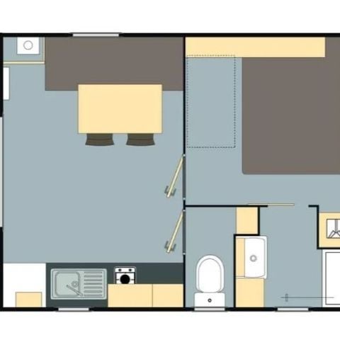 Stacaravan 2 personen - Stacaravan CURACAO**** voor 2 personen