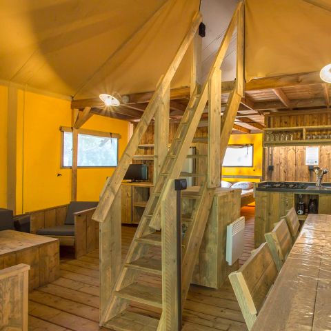 TENTE TOILE ET BOIS 6 personnes - Lodge PREMIUM BAHAMAS 6 personnes MEZZANINE