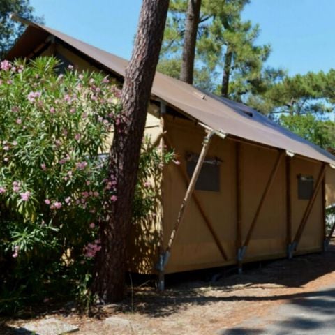 TENTE TOILE ET BOIS 6 personnes - Lodge PREMIUM BAHAMAS 6 personnes MEZZANINE