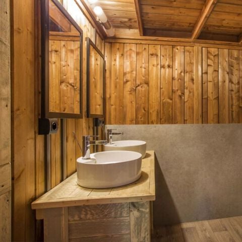Canvas and wooden tent 6 persons - Lodge PREMIUM BAHAMAS 6 people MEZZANINE