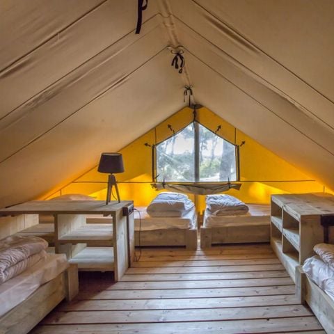 Canvas and wooden tent 6 persons - Lodge PREMIUM BAHAMAS 6 people MEZZANINE