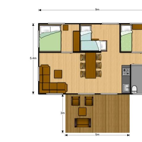 CANVAS AND WOOD TENT 6 people - Lodge PREMIUM BAHAMAS 6 people