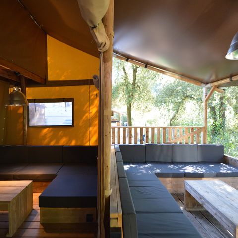 CANVAS AND WOOD TENT 8 people - Lodge PREMIUM BAHAMAS 8 people MEZZANINE