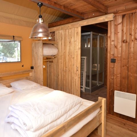 Canvas and wooden tent 8 persons - Lodge PREMIUM BAHAMAS 8 people MEZZANINE