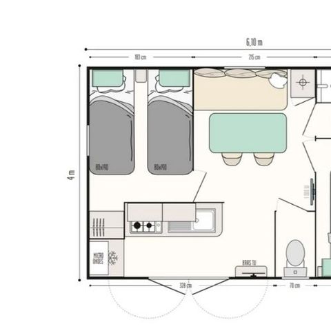 Mobilheim 4 Personen - Mobilheim ABACO**** 4 Personen