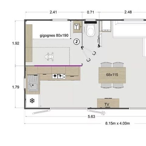 Mobilheim 4 Personen - MARQUISES**** 4 Personen