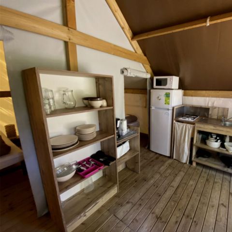 Canvas and wooden tent 4 persons - Lodge tent - without sanitary facilities