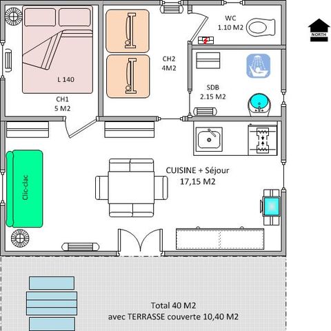 CHALET 6 personas - Grand Chalet - 2 habitaciones - D