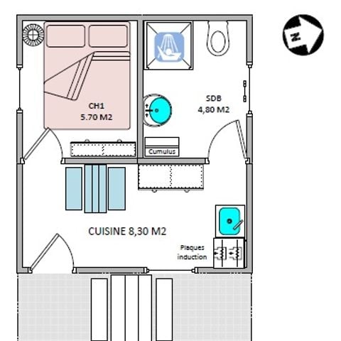 CHALET 2 personnes - Chalet tout confort - 1 ch - S