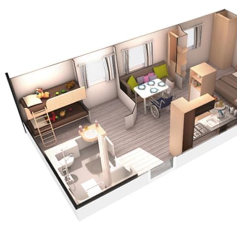 BUNGALOW 4 personnes - COTTAGE PMR 2CH 4PERS