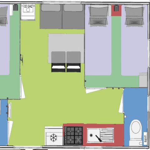 MOBILHOME 4 personnes - Cottage Aubépine 