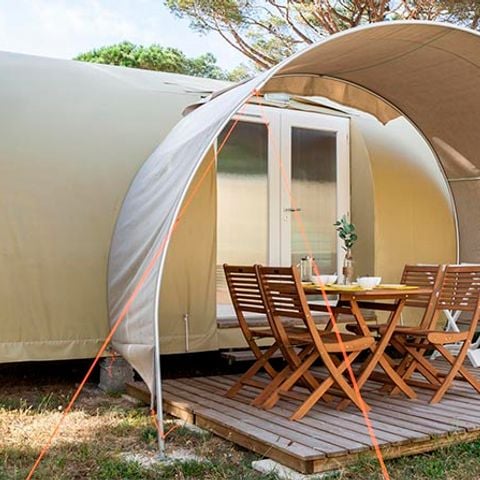 Tente en toile et en bois 4 personnes - Coco Sweet 2 chambres
