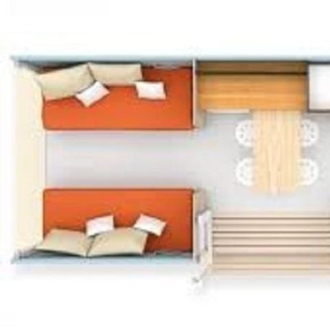 Tente en toile et en bois 4 personnes - Coco Sweet 2 chambres