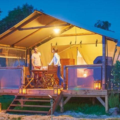 Tente en toile et en bois 5 personnes - Lodge Kenya 5 pers - 2 chambres