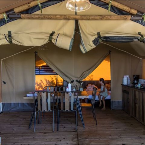 Tente en toile et en bois 5 personnes - Lodge Kenya 5 pers - 2 chambres