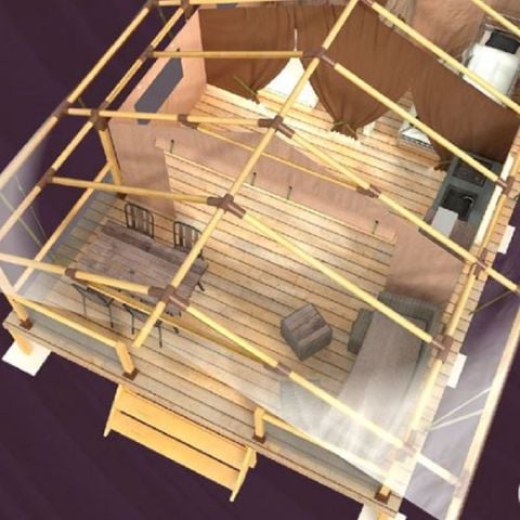 TENTE TOILE ET BOIS 5 personnes - Lodge Kenya 5 pers - 2 chambres