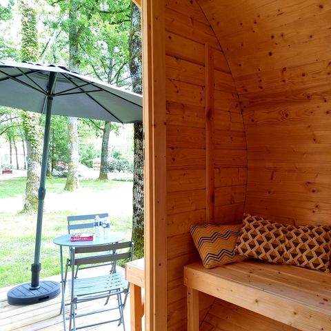 TENTE TOILE ET BOIS 2 personnes - Tonneau 2 personnes