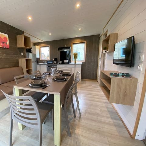 Chalet 7 personnes - PREMIUM 50m² - 3 chambres - Terrasse - TV - Lave-vaisselle - Plancha - Climatisation