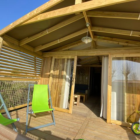 Lodge 4 personen - Lodge-Hütte Sweet Flower Confort + 32m² 2 Zimmer 4 Pers.