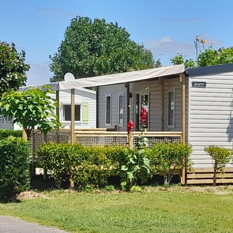 Mobilhome 6 personas - Casa móvil «Confort» de 34 m², 3 dormitorios + TV, capacidad para 6 personas + aire acondicionado
