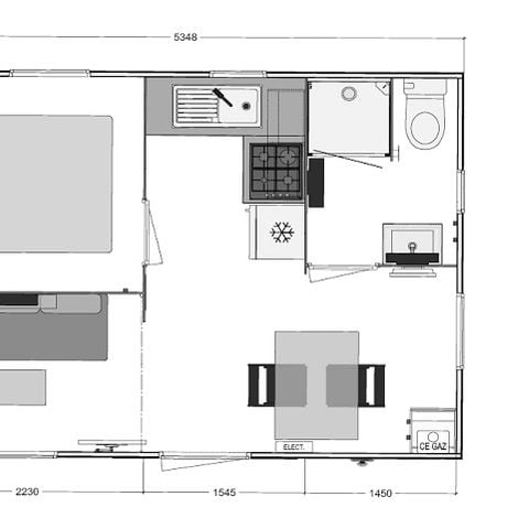 BUNGALOW 2 personnes - Mobil home Ibiza Modulo - 1 chambre 2/4 pers