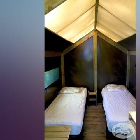 Tente en toile et en bois 2 personnes - Lodg'Yssée 1 chambre 7 m² 2 pers