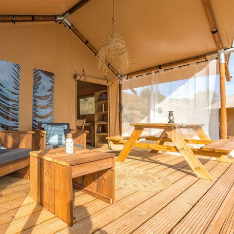 Accommodation 2 persons - Wood lodge - 28M2 - 1 bedroom + 1 bathroom 2 pers