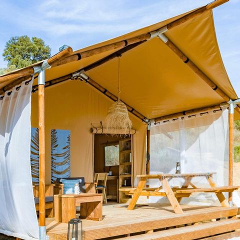 Accommodation 2 persons - Wood lodge - 28M2 - 1 bedroom + 1 bathroom 2 pers
