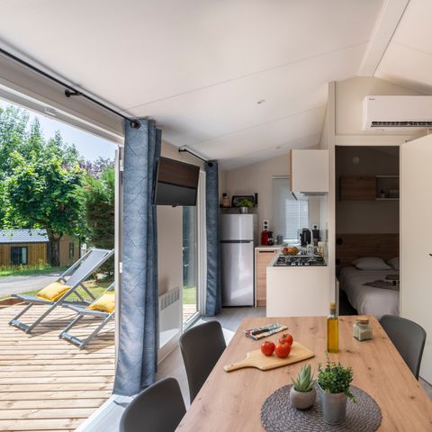 Mobilheim 6 personen - Mobil Home 3 Zi 6 Pers halboffene Terrasse TV LV Klimaanlage