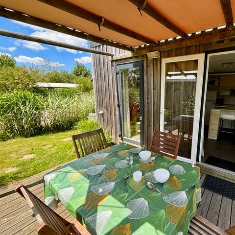 Mobilhome 4 personas - Cottage Premium 28m² (2 habitaciones) + terraza cubierta + BT + TV + Sábanas + toallas