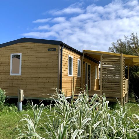 BUNGALOW 6 personnes - Cottage confort 32m² (3 chambres) + terrasse couverte + TV + Draps inclus