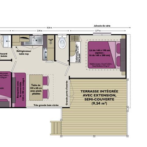 Mobilheim 4 Personen - Mobilheim Essentiel - 26m² - 2 Zimmer