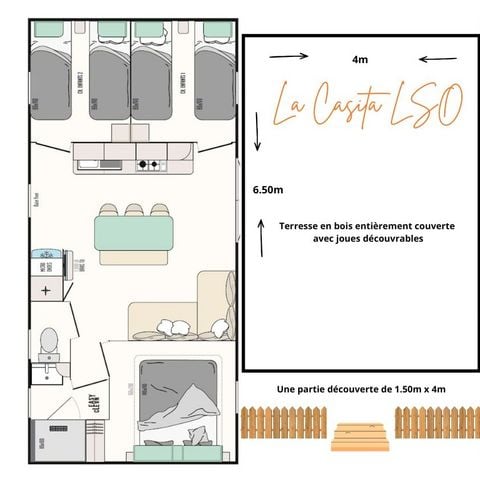 Stacaravan 12 personen - La Casita" stam