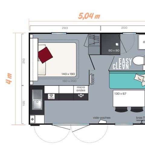 Casa mobile 2 persone - Casa mobile Comfort - 20 m² - 1 camera da letto