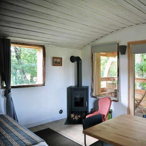 CHALET 2 people - Wooden eco-cabin with sanitary facilities (can accommodate up to 4 people for an additional charge at the campsite)