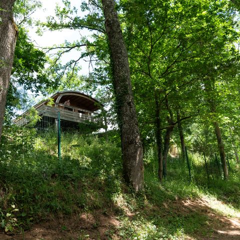 CHALET 2 people - Wooden eco-cabin with sanitary facilities (can accommodate up to 4 people for an additional charge at the campsite)