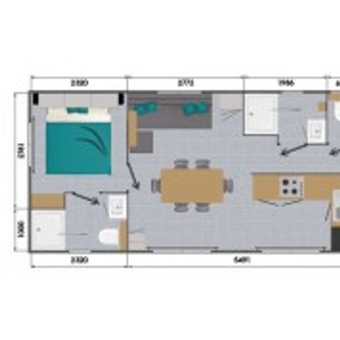 CASA MOBILE 6 persone - Casa mobile con 3 camere da letto Grand Large, 34 m² - Francia