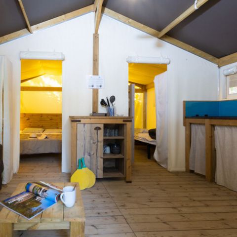 Tente en toile et en bois 5 personnes - TENTE VENDEENNE (Sans sanitaires) (EDEN)