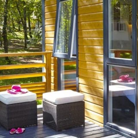 BUNGALOW 6 personnes - Mobil-home | Ultimate | 3 Ch. | 6 Pers. | Terrasse surélevée | Clim. | TV