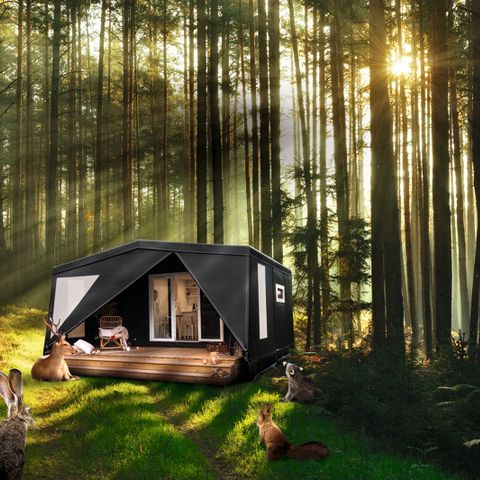 Canvas and wooden tent 4 persons - Coco sweet salle d'ô