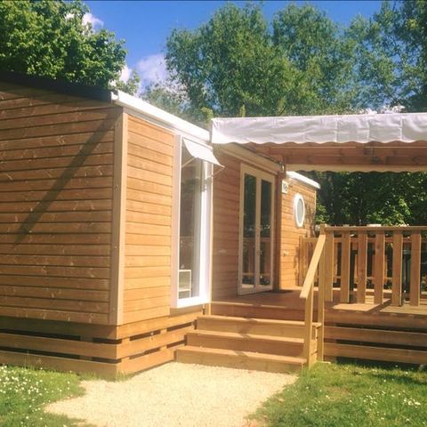 Mobilheim 6 Personen - Mobilheim 28m² (2 Zimmer) + große halbüberdachte Terrasse von 15m2