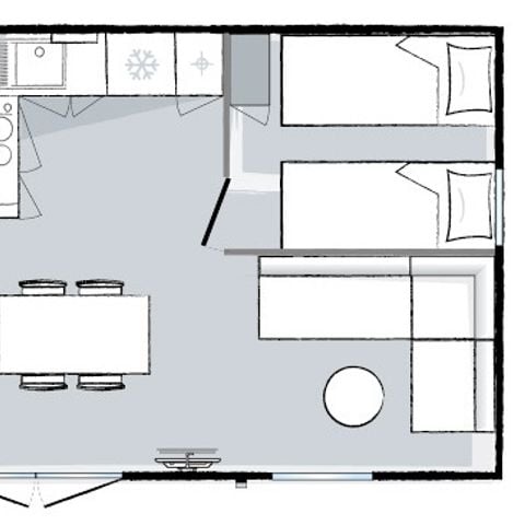 MOBILHOME 6 personnes - Mobil-home 28m² (2 chambres) + grande terrasse semi-couverte de 15m2