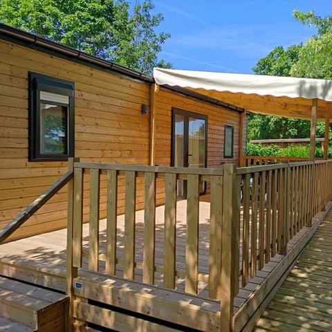 Mobilheim 4 Personen - Mobilheim 30m² (2 Zimmer) + große halboffene Terrasse von 15m2 - Zugang für Personen mit eingeschränkter Mobilität (PMR)