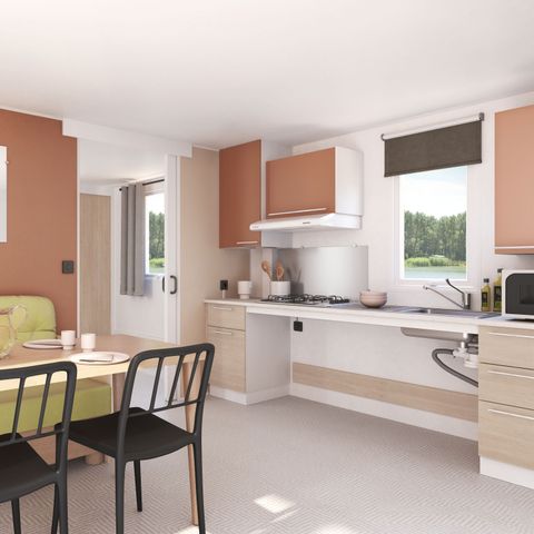 MOBILE HOME 4 people - 30m² mobile home (2 bedrooms) + large 15m2 semi-covered terrace - PRM access