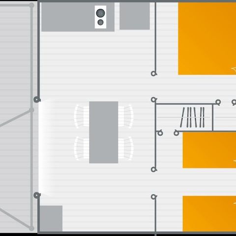 Safarizelt 4 Personen - Lodge-Zelt 2 Zimmer mit Holzterrasse 26m²