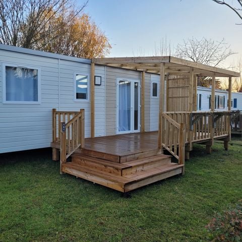 MOBILHOME 6 personas - COMODIDAD 3 habitaciones con terraza (lavavajillas) 35m².